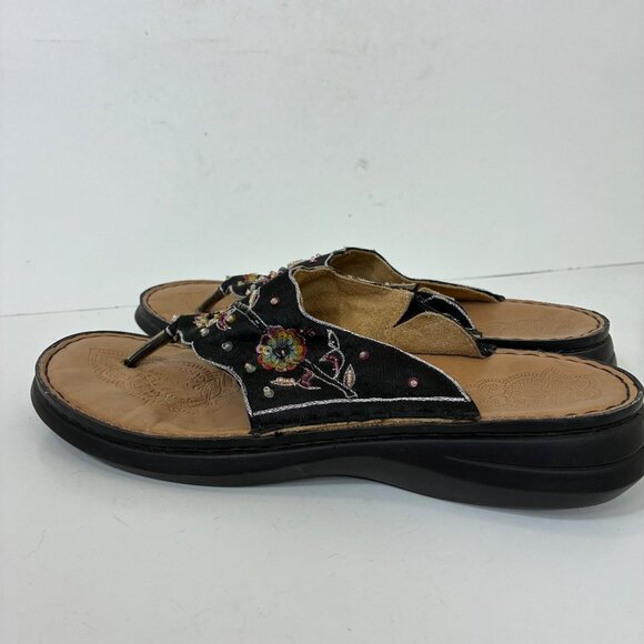 Rieker Boho Floral Sequin Beaded Sandals Sz 9.5 Hippie Gypsy - Picture 7 of 9